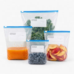 Bag Tek 4-Piece Clear Plastic Slider Freezer Bag Set - 2 gal, 1 gal, 1 qt & Pint Sizes - 25 count box
