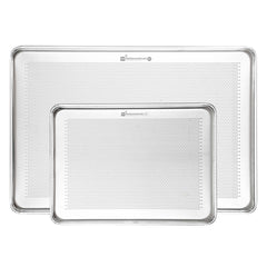 Met Lux 2-Piece Aluminum Heavy-Duty Baking Sheet Pan Set - Full Size and Half Size, Perforated - 1 count box