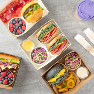 Open tray boxes for burgers