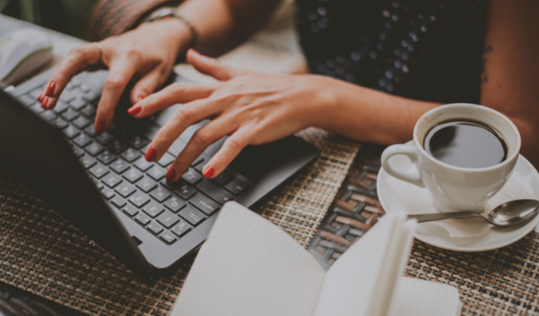 person working on computer