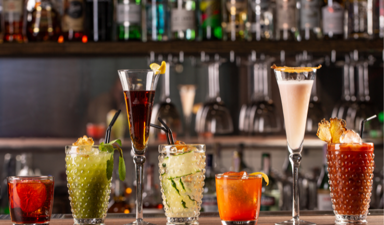 variety of cocktails