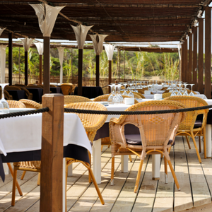 Outdoor restaurant seating areas