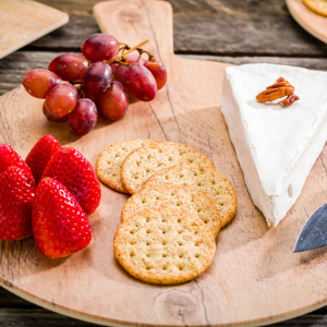 round brown melamine serving board
