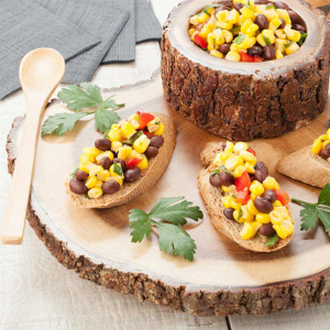 round natural acacia serving board