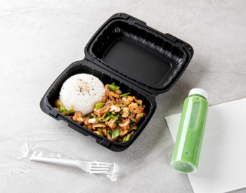 Mineral container with food