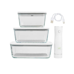 Fresh Hero Vacuum Food Storage Container Set - with Handheld Sealer Pump, BPA-Free - 1 count box