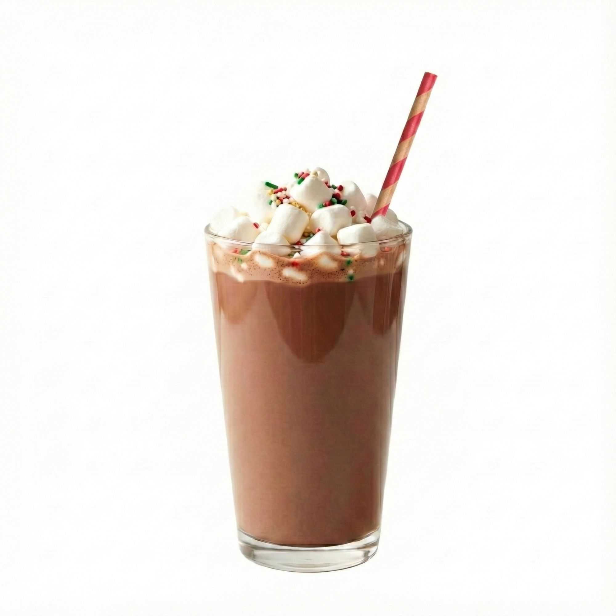 Bev Tek Kraft Brown and Red Paper Straw - Stripe, Biodegradable, 6mm - 7 3/4" - 100 count box