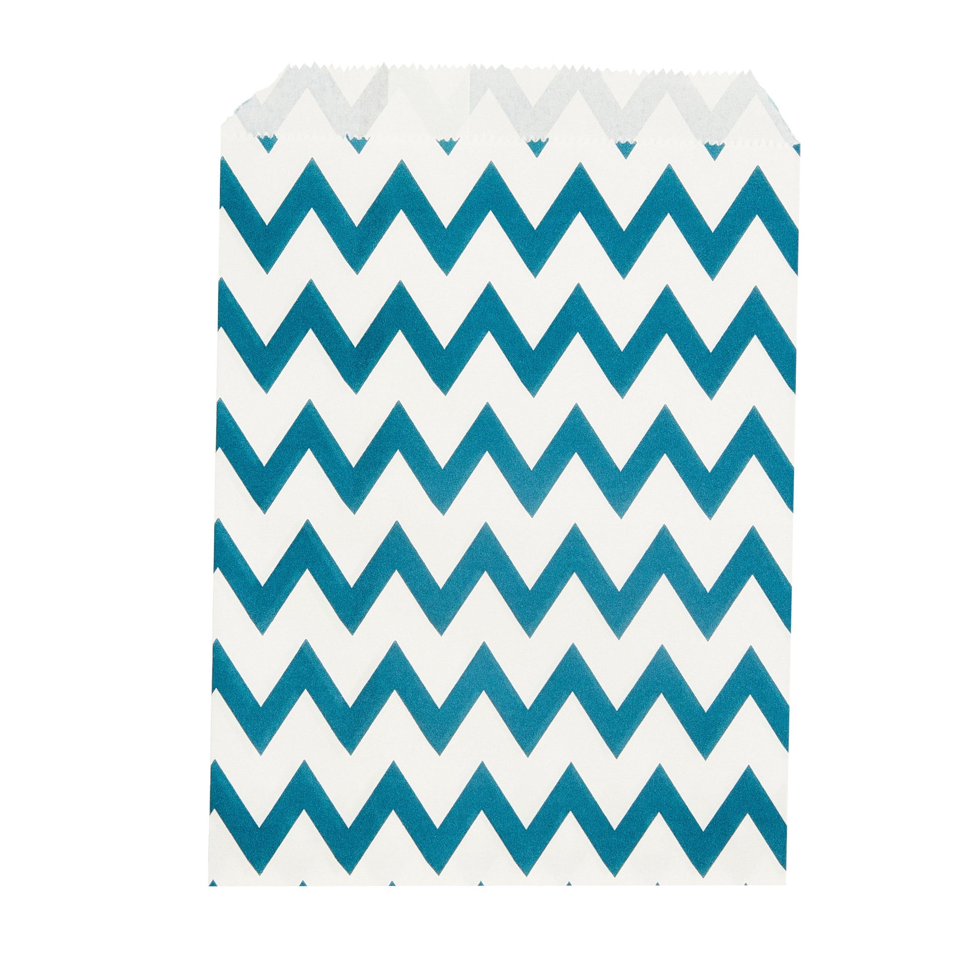 Bag Tek Rectangle Navy Blue Paper Bag - Zig Zags - 7" x 5" - 100 count box