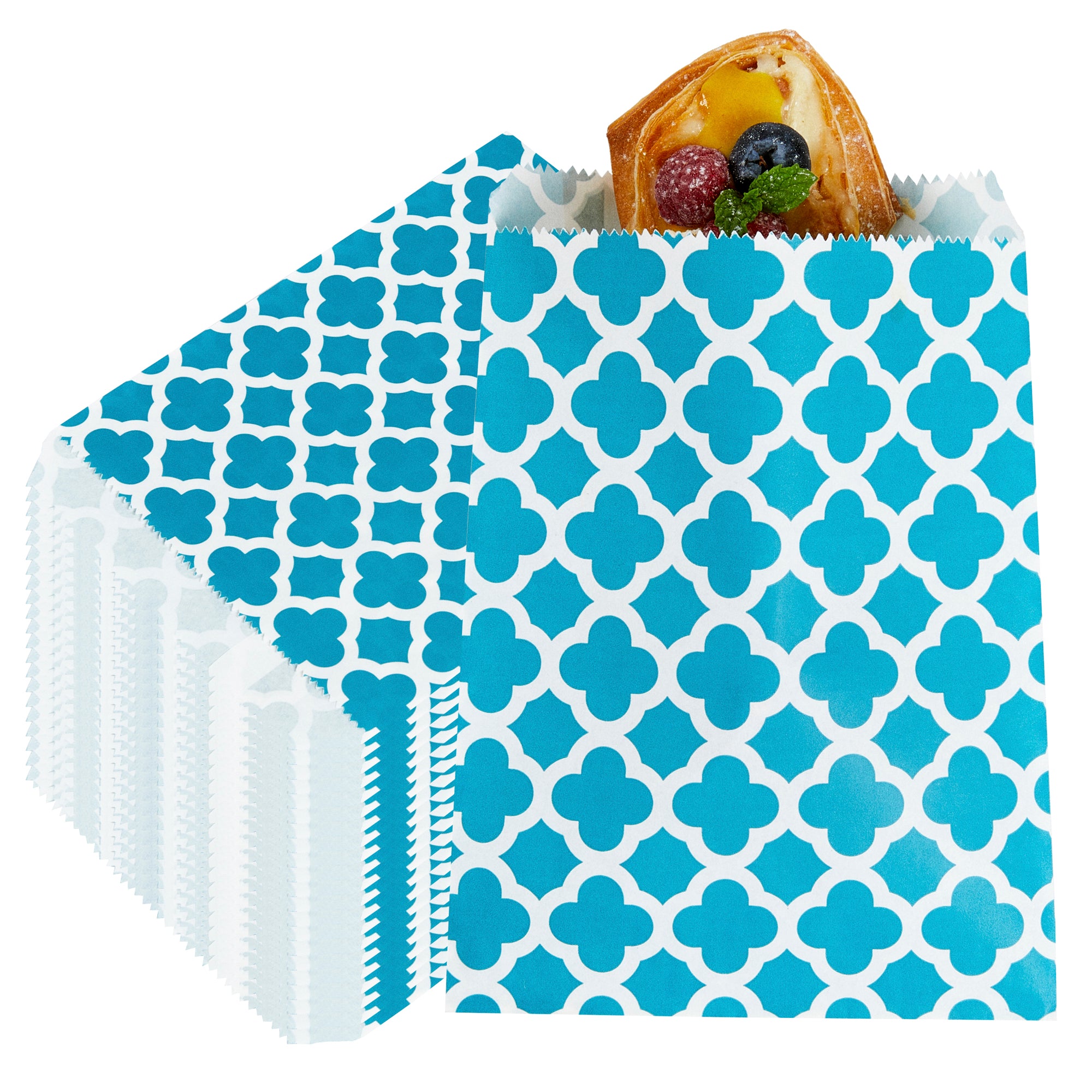 Bag Tek Rectangle Navy Blue Paper Bag - Asian Monogram - 7" x 5" - 100 count box