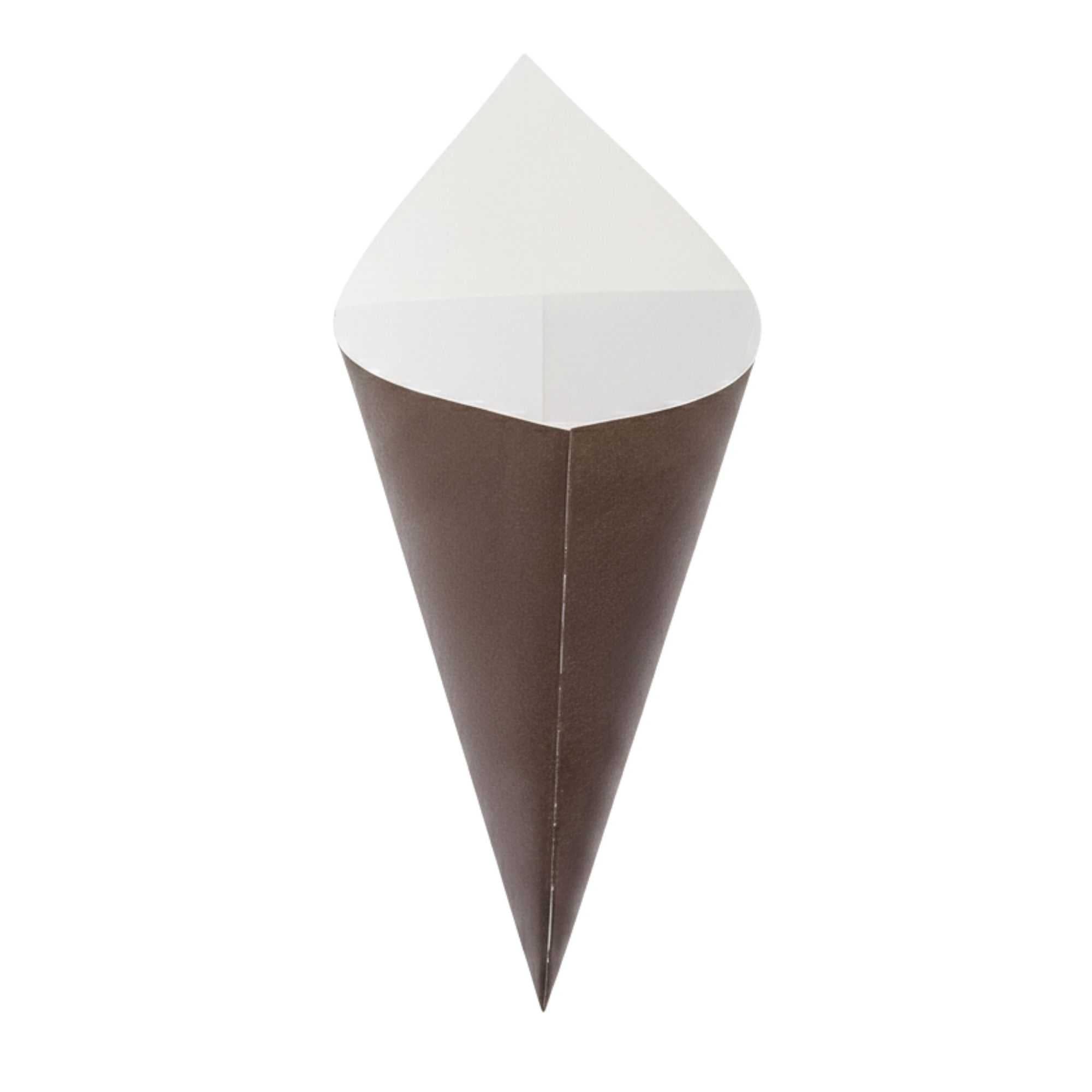 Cone Tek Black Paper Food Cone - 9 1/2" x 4 1/2" - 100 count box