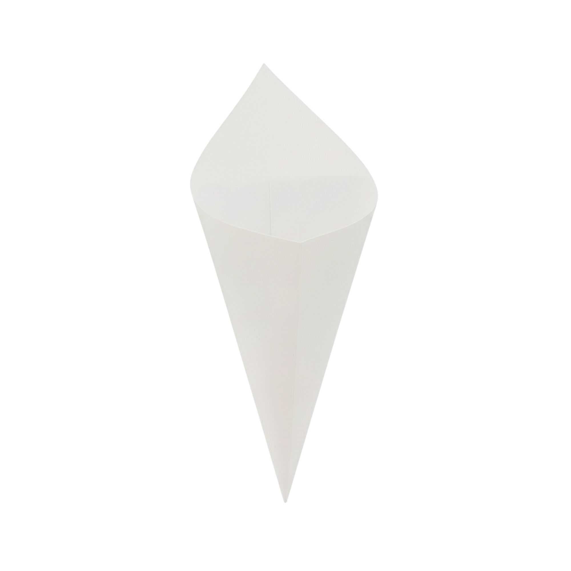Cone Tek White Paper Food Cone - 9 1/2" x 4 1/2" - 100 count box
