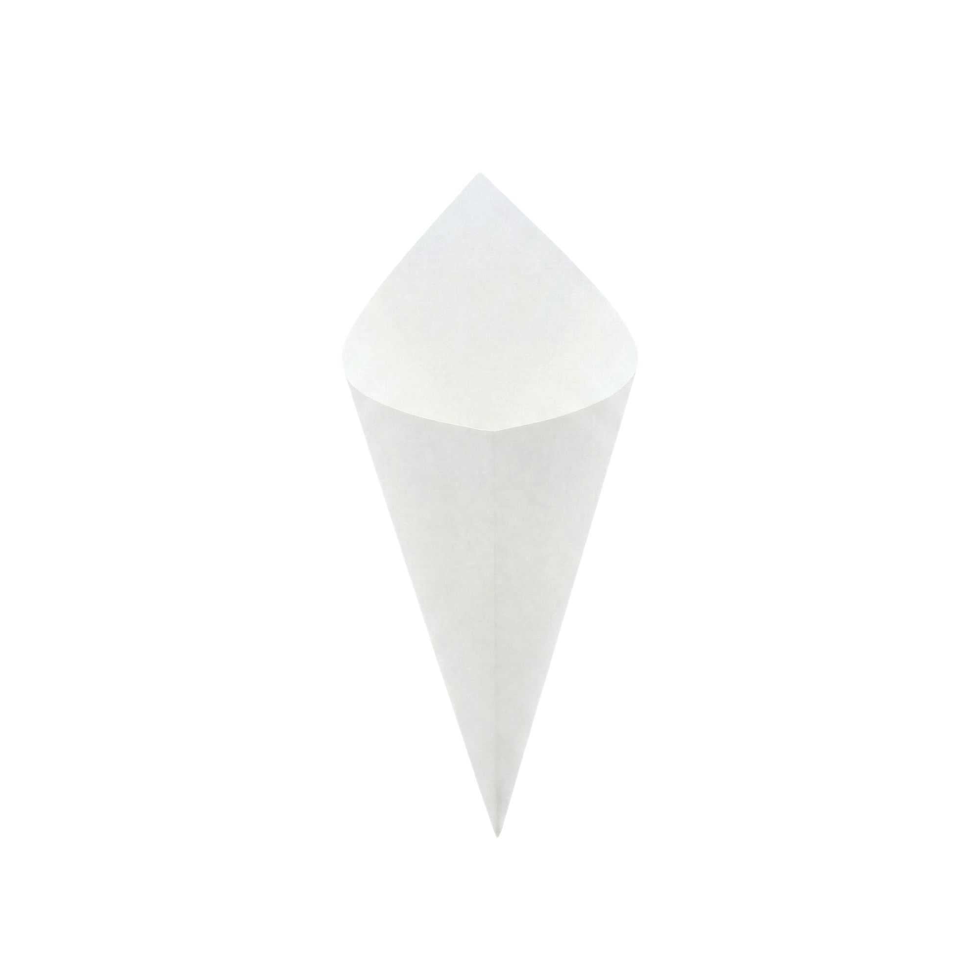 Cone Tek White Paper Food Cone - 11 1/2" x 5 1/2" - 100 count box