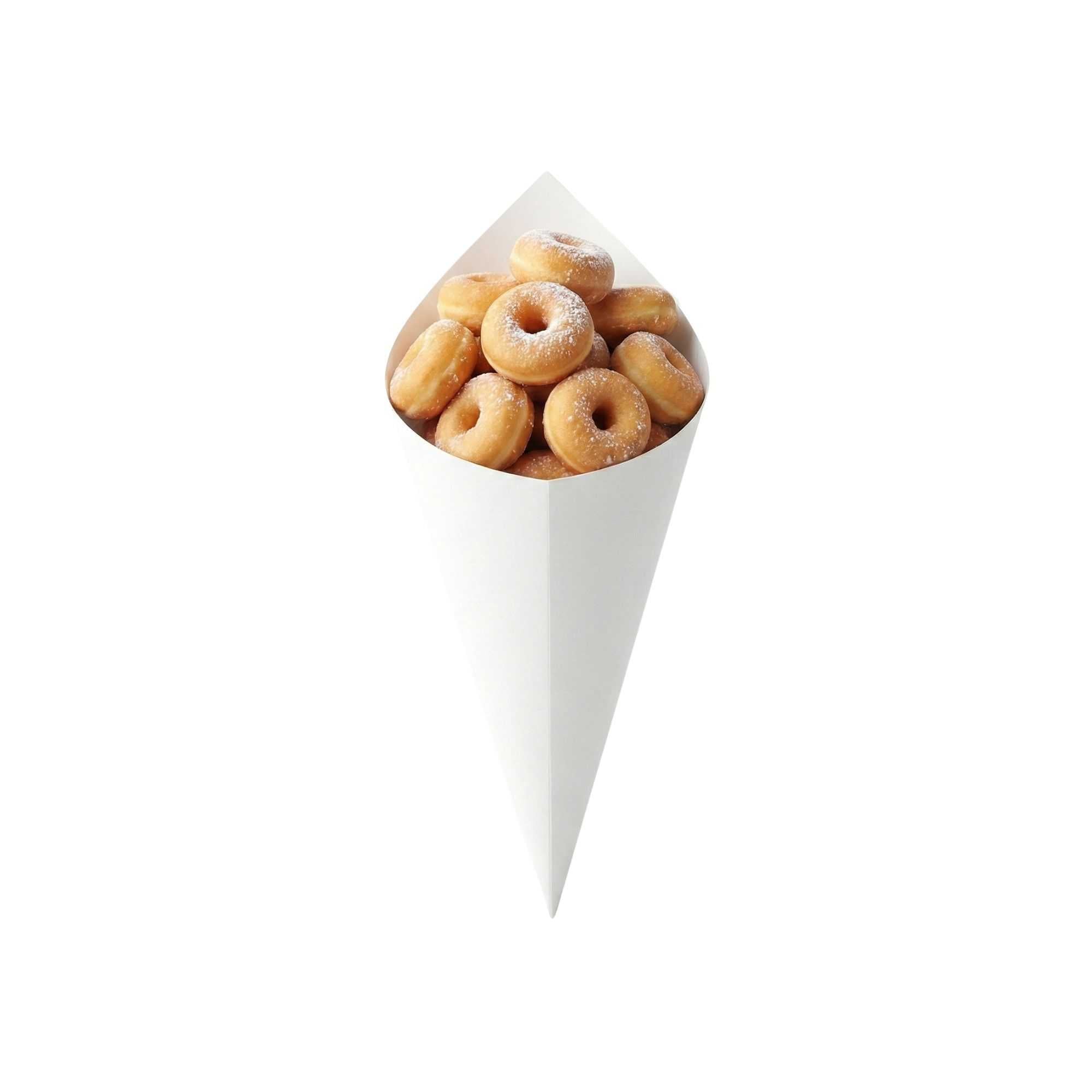 Cone Tek White Paper Food Cone - 11 1/2" x 5 1/2" - 100 count box