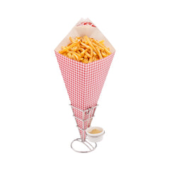 Cone Tek Picnic Print Paper Food Cone - with Dipping Pocket - 9 1/2
