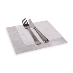 Luxenap Square White Paper Napkin - Air Laid, with Gray Threads - 15 3/4