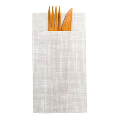 Luxenap Square White Paper Napkin - Air Laid, Kangaroo, with Gray Threads - 15 3/4