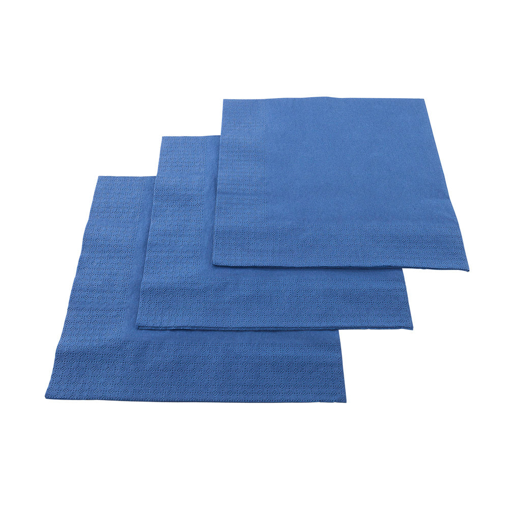 Luxenap Square Navy Blue Paper Napkin - Micropoint, 2-Ply - 15 1/2" x 15 1/4" - 50 count box