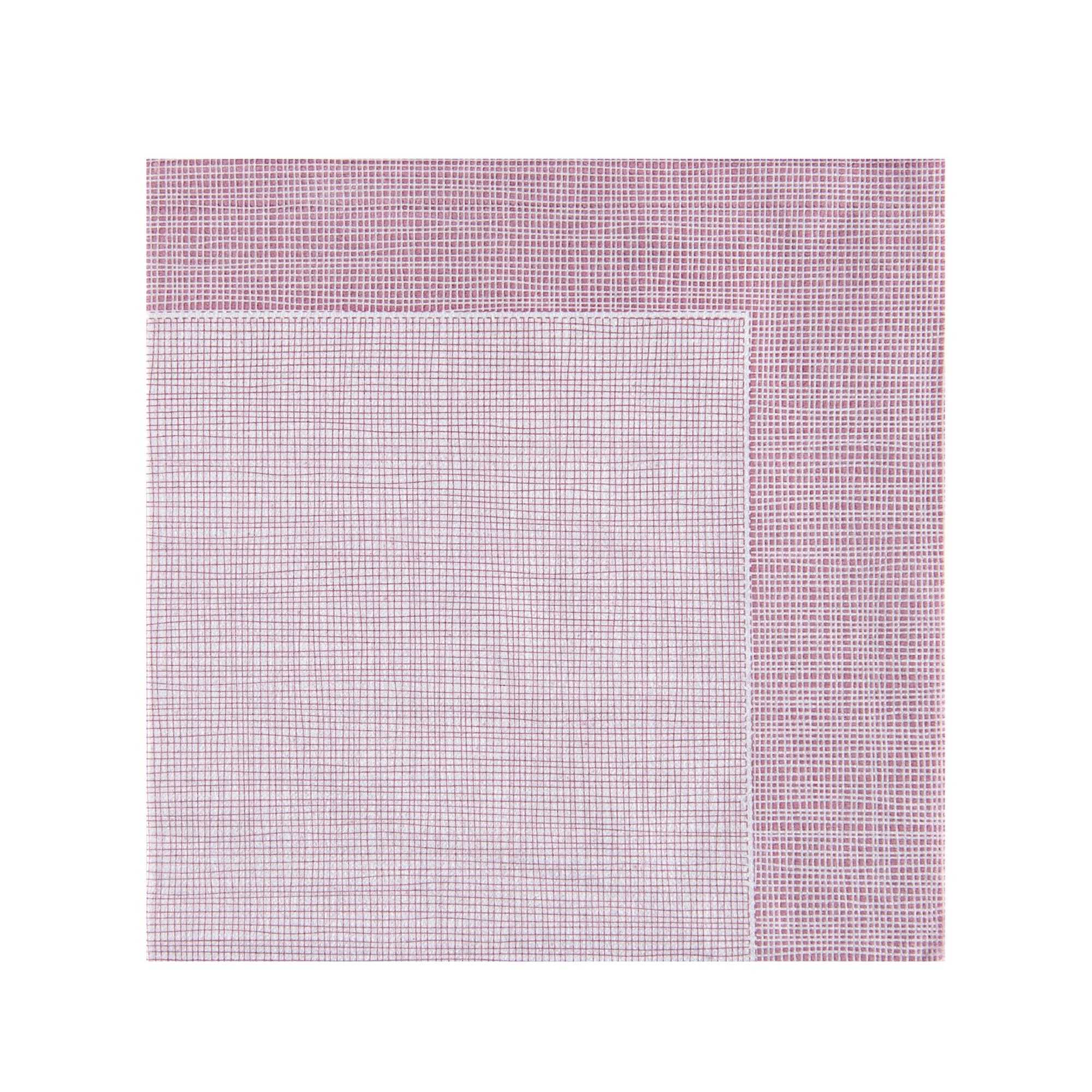 Luxenap Square White Paper Napkin - Super Lux, with Burgundy Threads - 15 3/4" x 15 3/4" - 600 count box