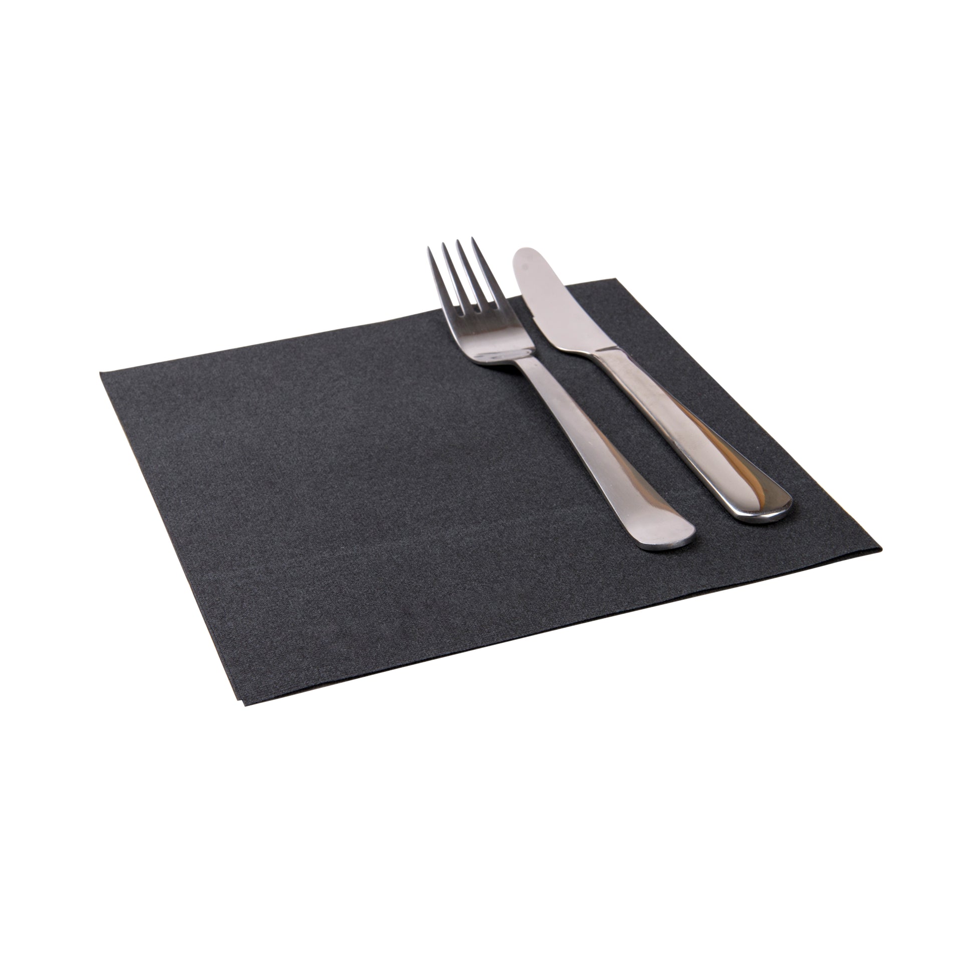 Luxenap Square Pure Black Paper Napkin - Air Laid - 15 3/4" x 15 3/4" - 600 count box