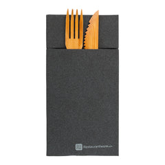 Luxenap Square Black Paper Napkin - Air Laid, Kangaroo - 15 3/4