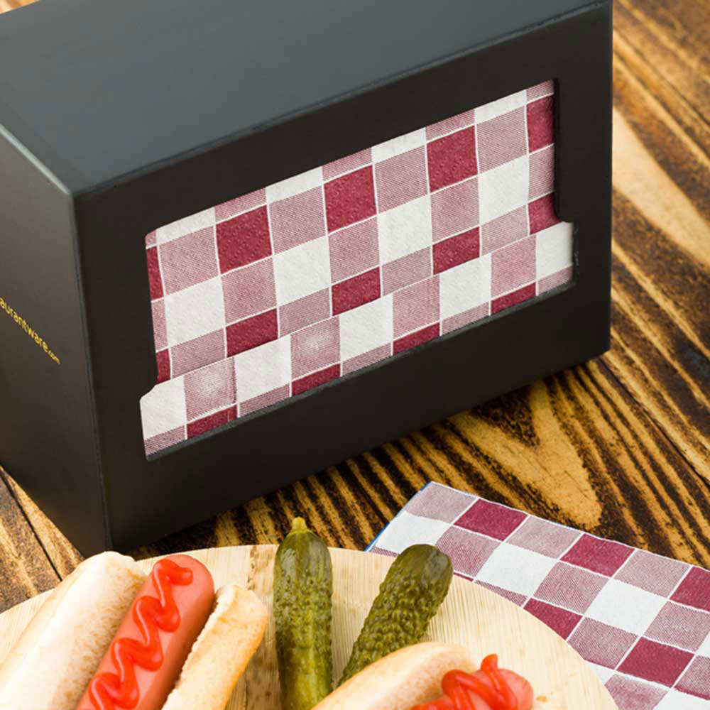 Nature Tek Rectangle Black Wood Napkin Dispenser - For Picnic Print Napkin - 7 1/2" x 4" x 5 3/4" - 1 count box