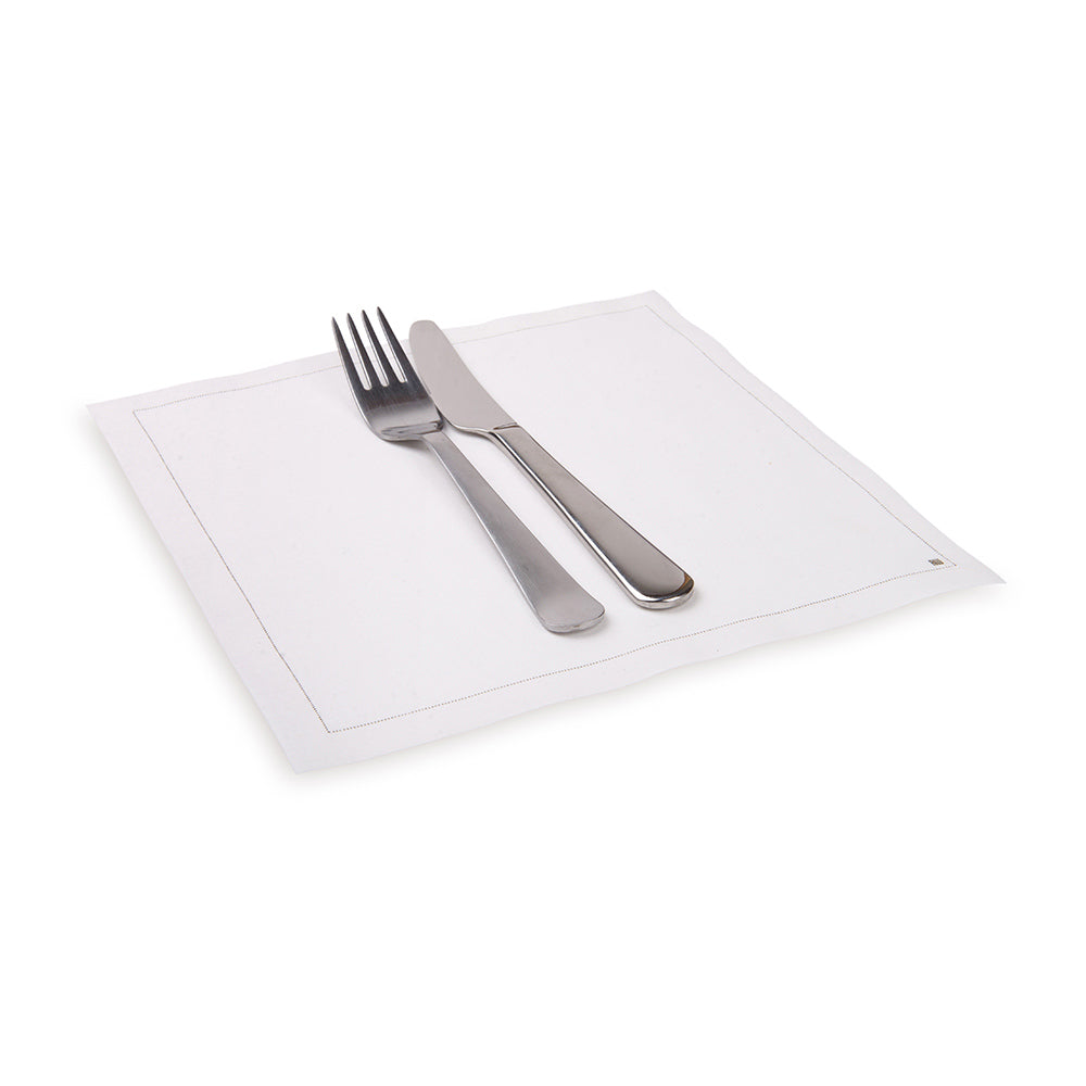 Luxenap Square Ecru Cotton Meal Napkin - Organic , Disposable - 8 3/4" x 8 3/4" - 50 count box
