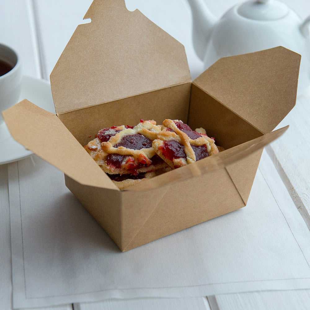 Bio Tek 30 oz Rectangle Kraft Paper #1 Bio Box Take Out Container - 5 ...