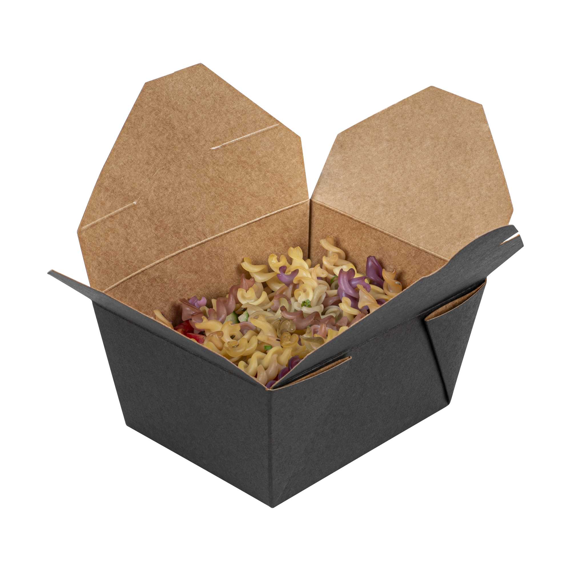 Bio Tek 30 oz Rectangle Black Paper #1 Bio Box Take Out Container - 5" x 4" x 2 1/2" - 200 count box