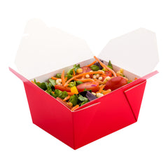 Bio Tek 30 oz Rectangle Red Paper #1 Bio Box Take Out Container - 5