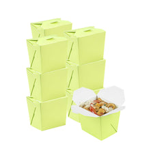 Bio Tek 8 oz Square Eco Green Paper Noodle Take Out Container - 2 3/4