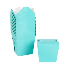 Bio Tek 16 oz Square Turquoise Paper Noodle Take Out Container - 3 1/2