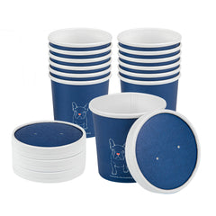 Bio Tek Round Blue and White Stripe Paper Soup Container Lid - Fits 12 oz - 200 count box