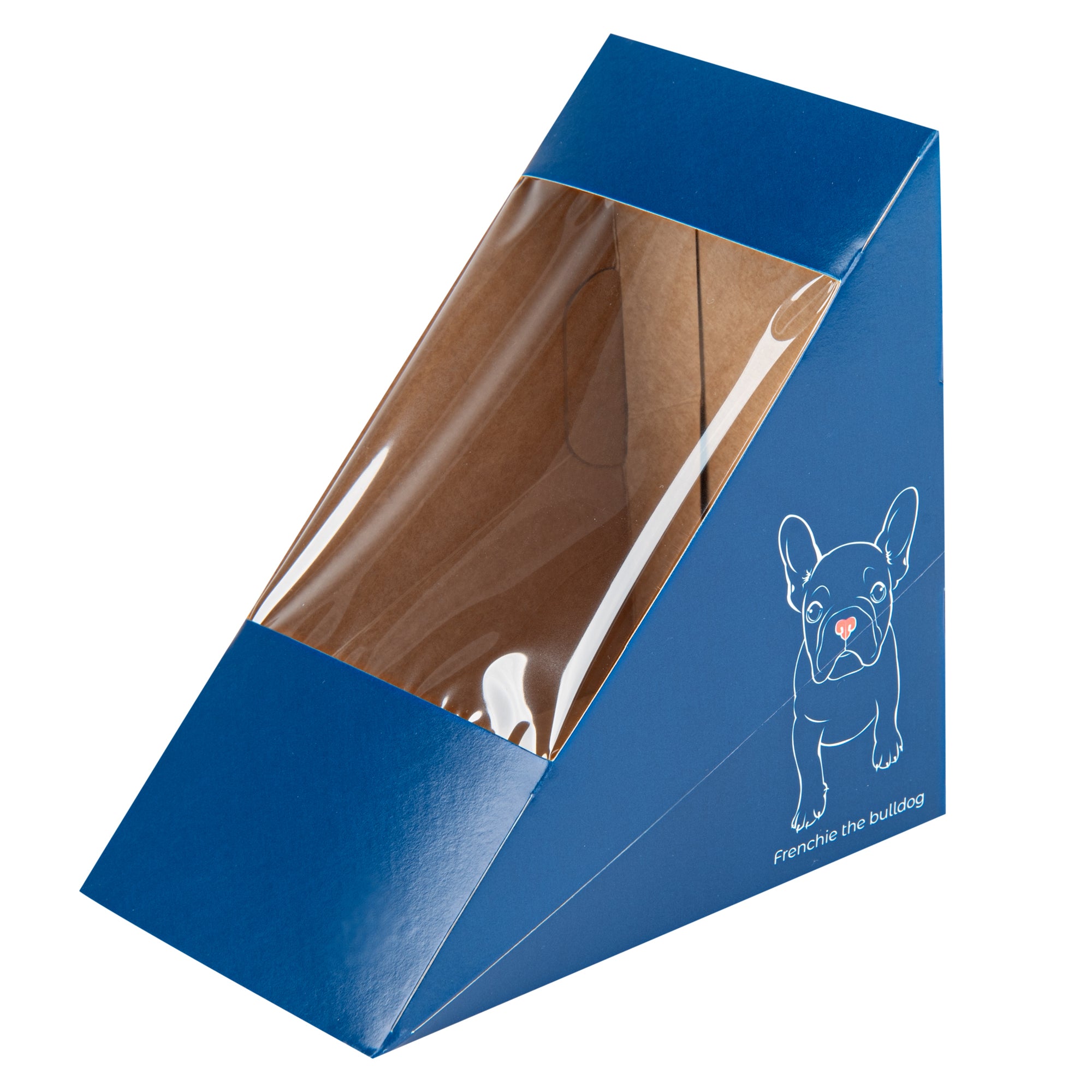 Cafe Vision Triangle Frenchie Paper Medium Sandwich Box - 4 3/4" x 4 3/4" x 2 3/4" - 25 count box