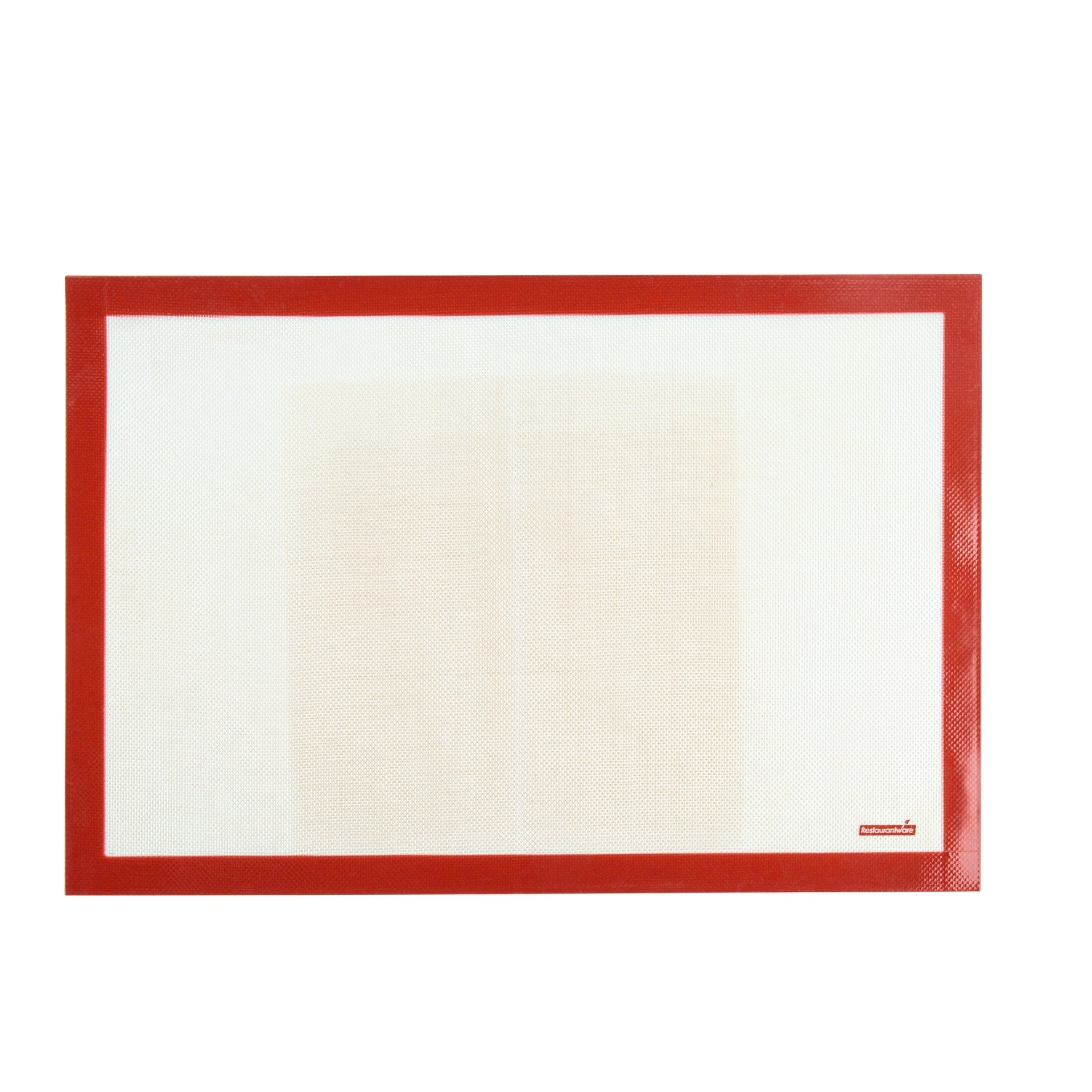 Pastry Tek Rectangle Tan and Red Silicone Full Size Baking Mat - Ultra Durable - 15 3/4" x 23 1/2" - 1 count box