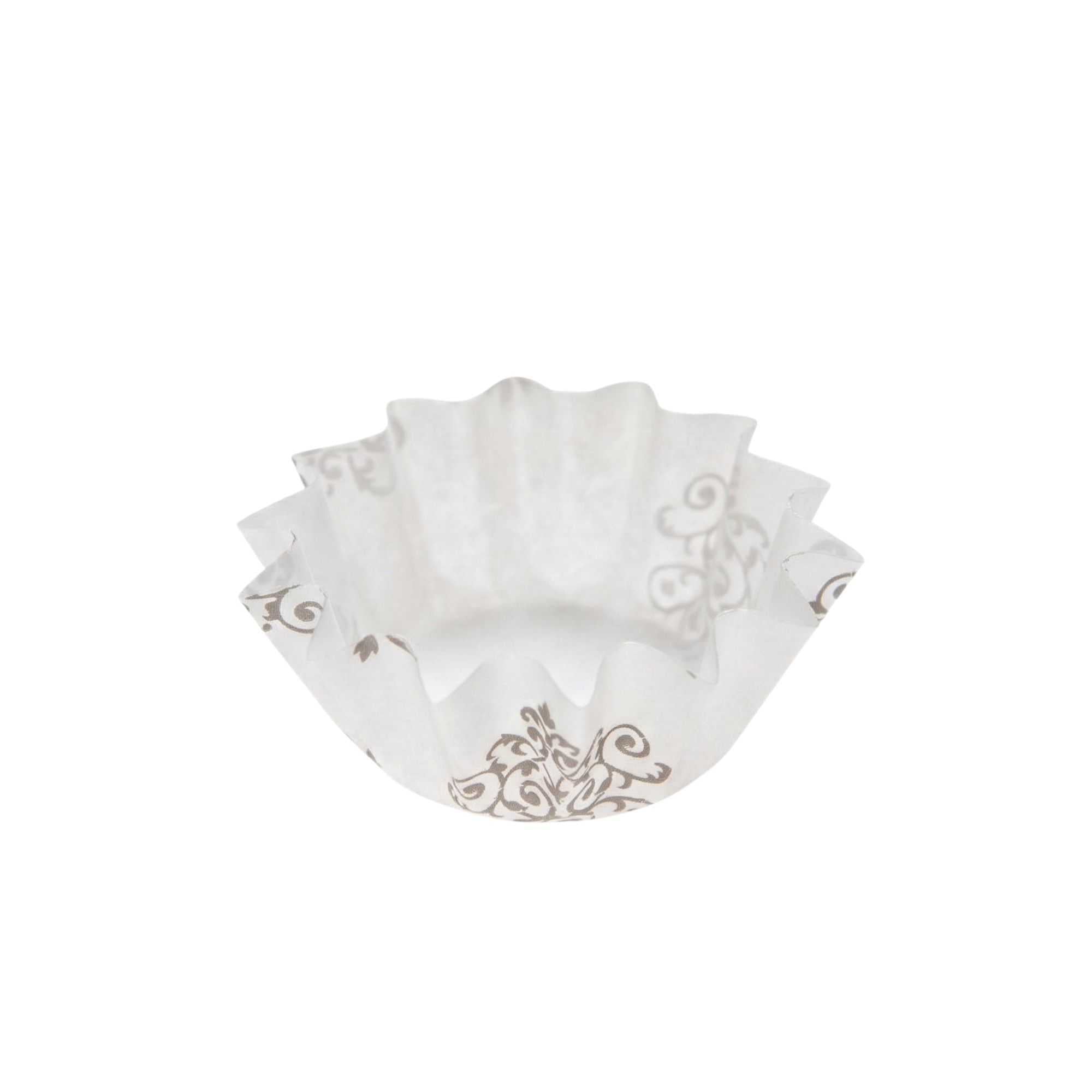 Panificio 0.4 oz Round Vintage Floral Paper Mini Baking Cup - Flared - 2" x 2" x 1/2" - 200 count box