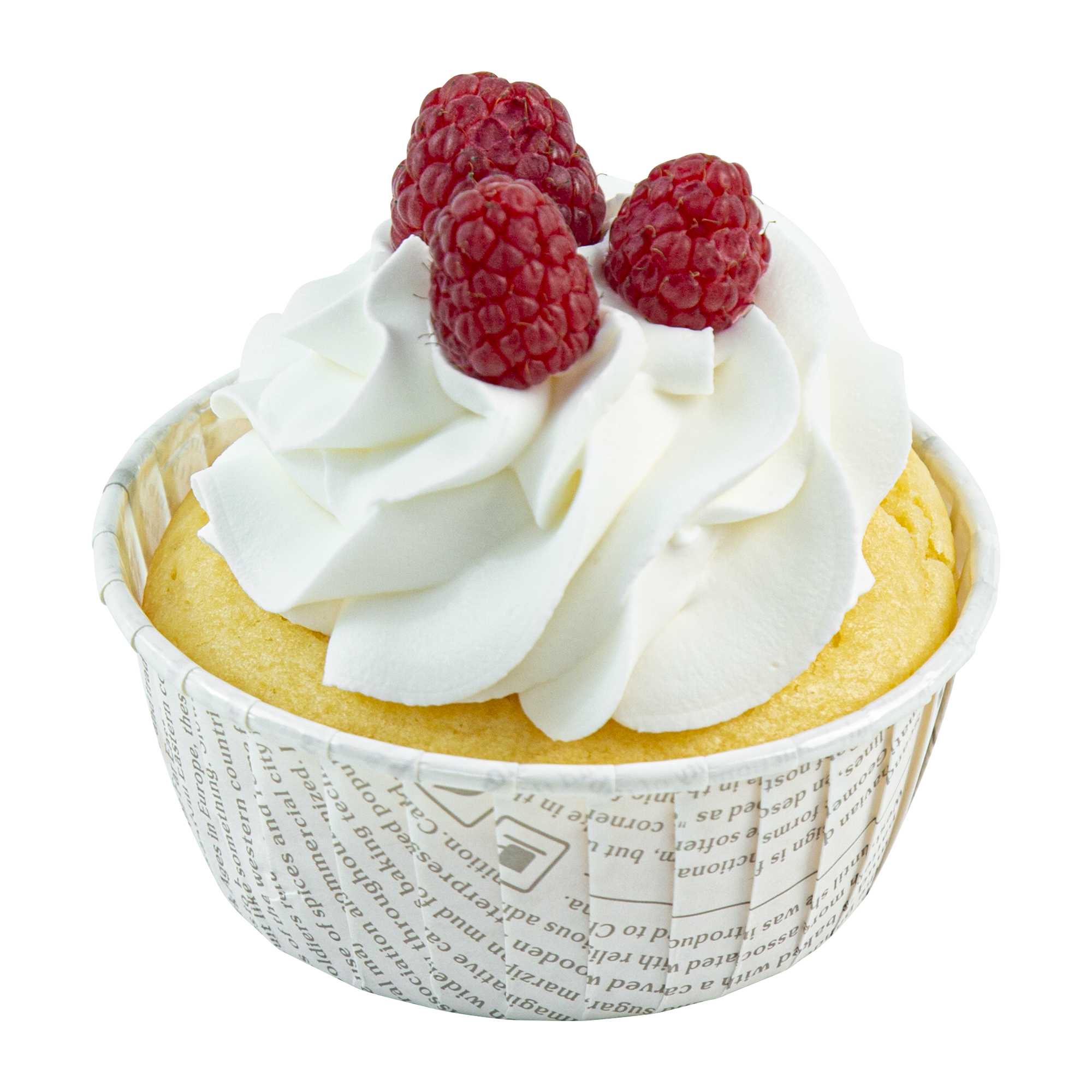 Panificio 5 oz Round Newsprint Paper Large Baking Cup - Pleated - 3 3/4" x 3 3/4" x 1 1/2" - 200 count box