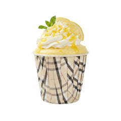 Panificio 4 oz Round Plaid Paper Tall Baking Cup - Pleated - 3