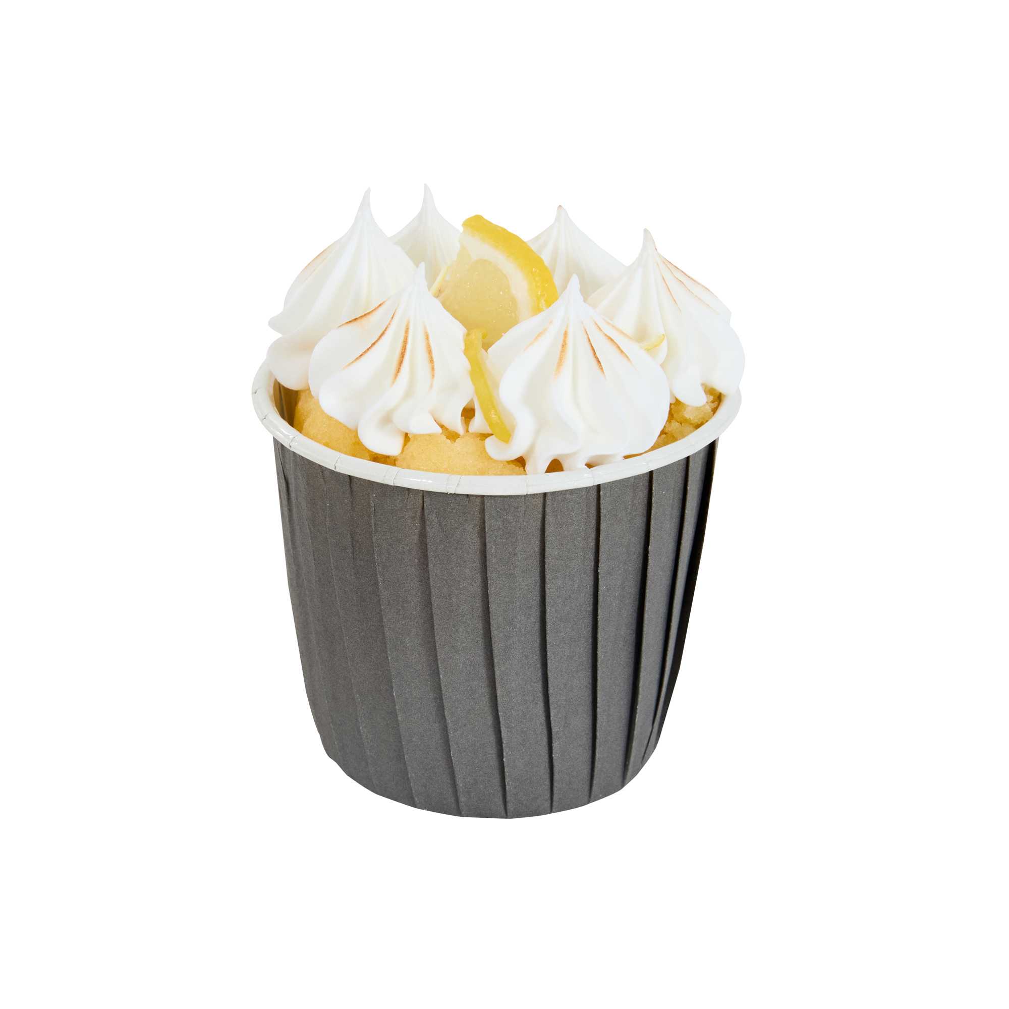 Panificio 4 oz Round Gray Paper Tall Baking Cup - Pleated - 3" x 3" x 2 3/4" - 200 count box