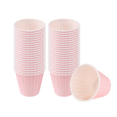 Panificio 4 oz Round Pink Paper Tall Baking Cup - Pleated - 3