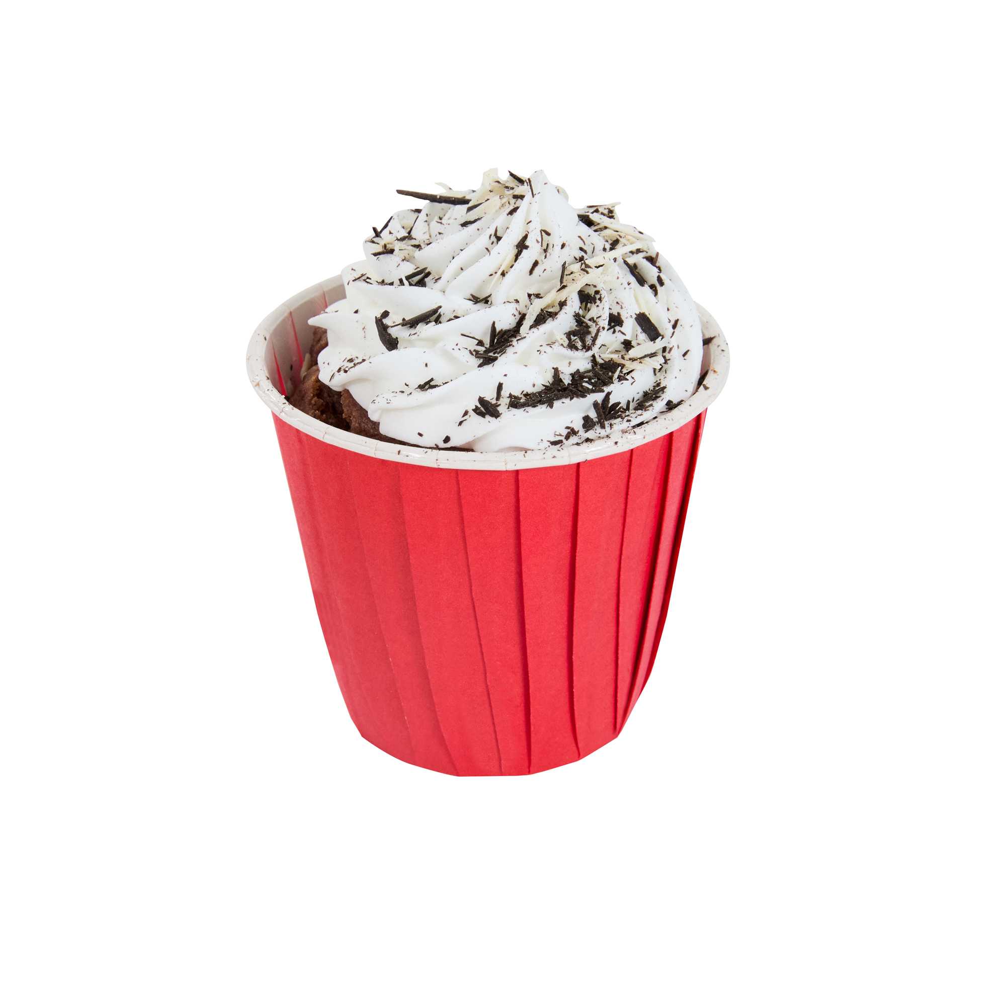 Panificio 4 oz Round Red Paper Tall Baking Cup - Pleated - 3" x 3" x 2 3/4" - 200 count box