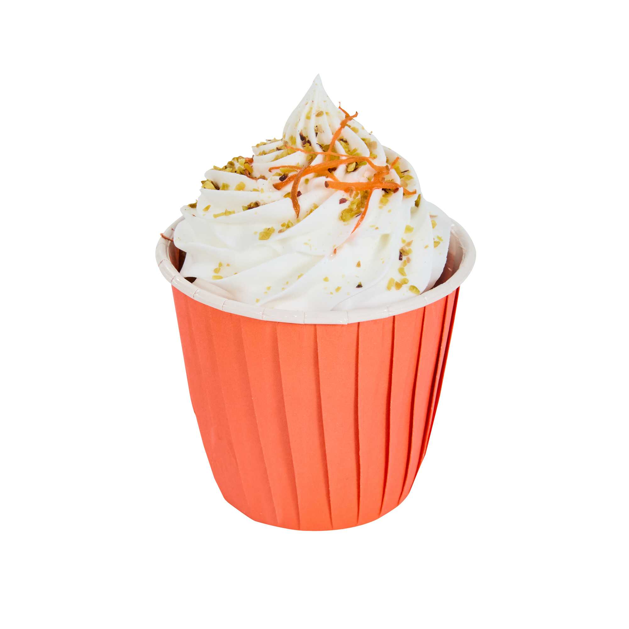 Panificio 4 oz Round Tangerine Orange Paper Tall Baking Cup - Pleated - 3" x 3" x 2 3/4" - 200 count box