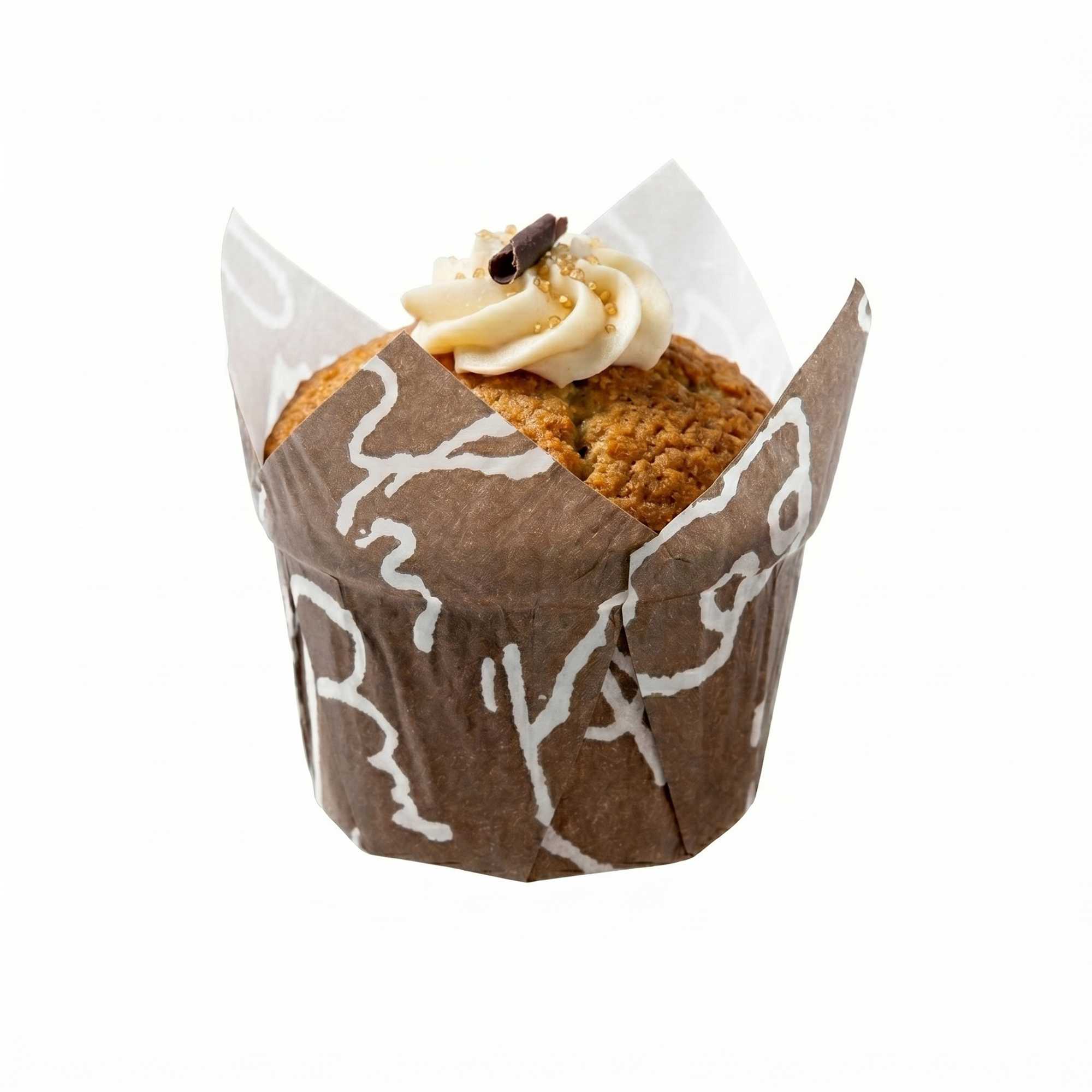Panificio 1 oz Tulip Chocolate Wisp Paper Regular Baking Cup - 3" x 3" x 3 1/2" - 200 count box