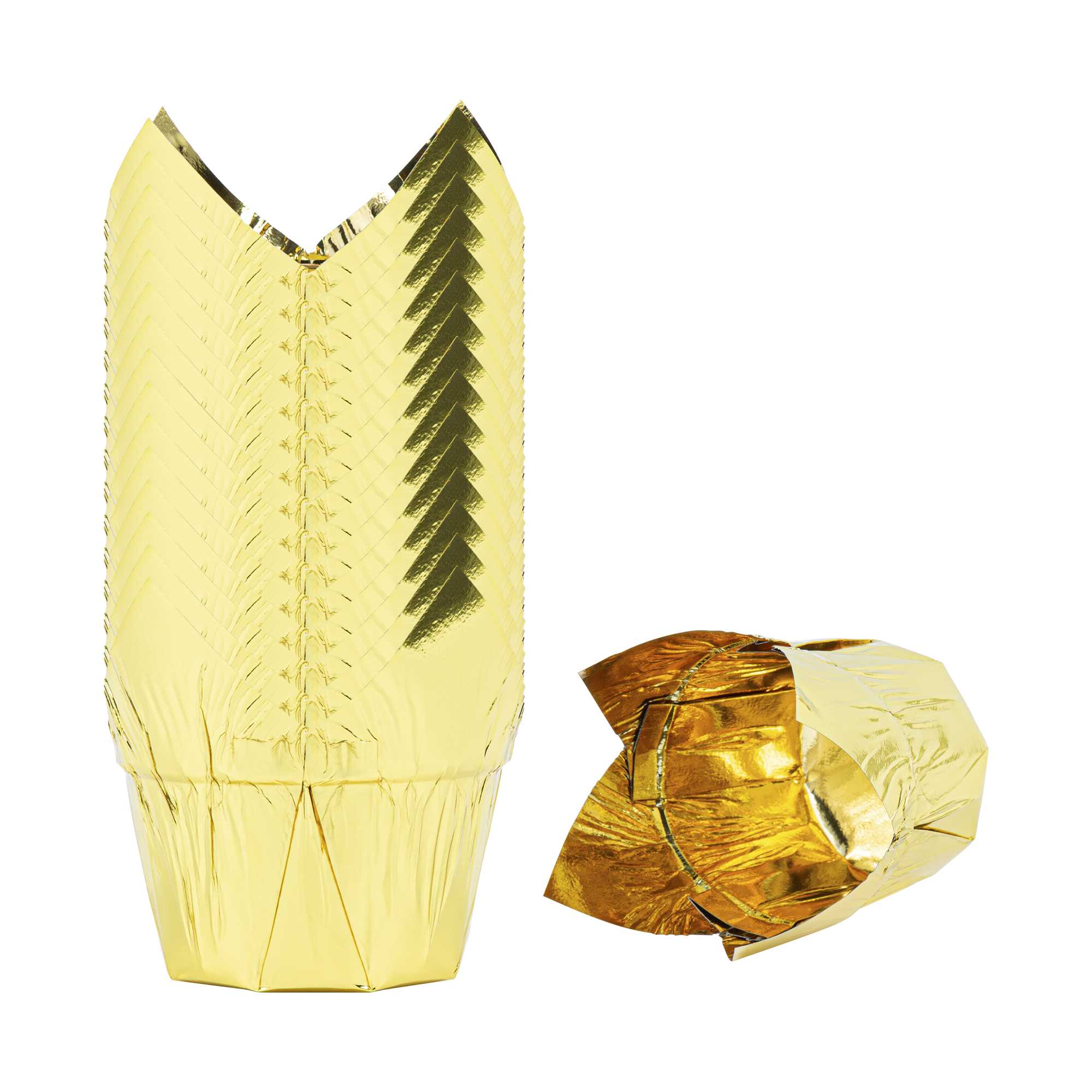 Panificio 4 oz Tulip Rose Gold Paper Regular Baking Cup - 2 1/4" x 2 1/4" x 1 1/2" - 200 count box