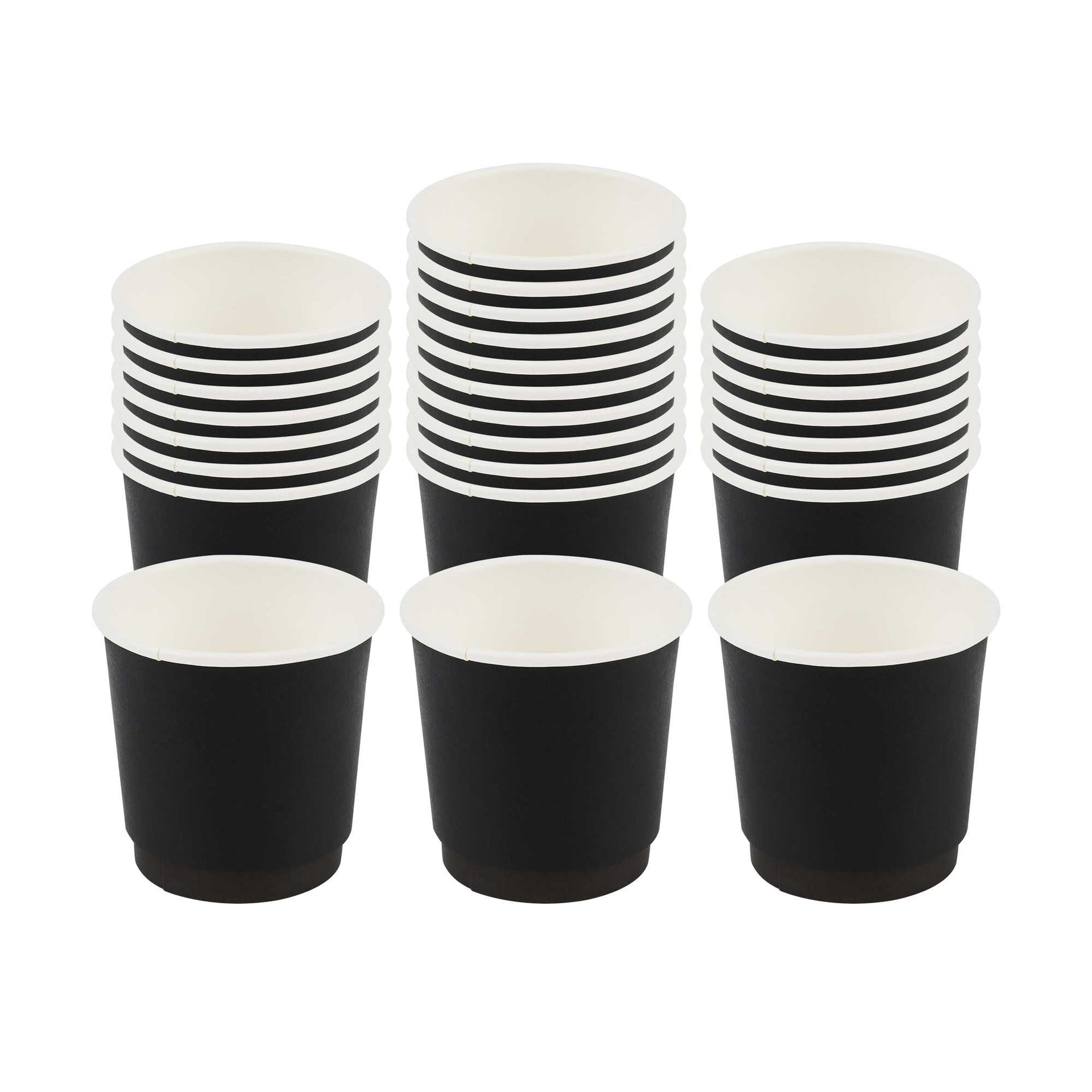 Restpresso 4 oz Black Paper Coffee Cup - Double Wall - 2 1/2" x 2 1/2" x 2 1/4" - 500 count box