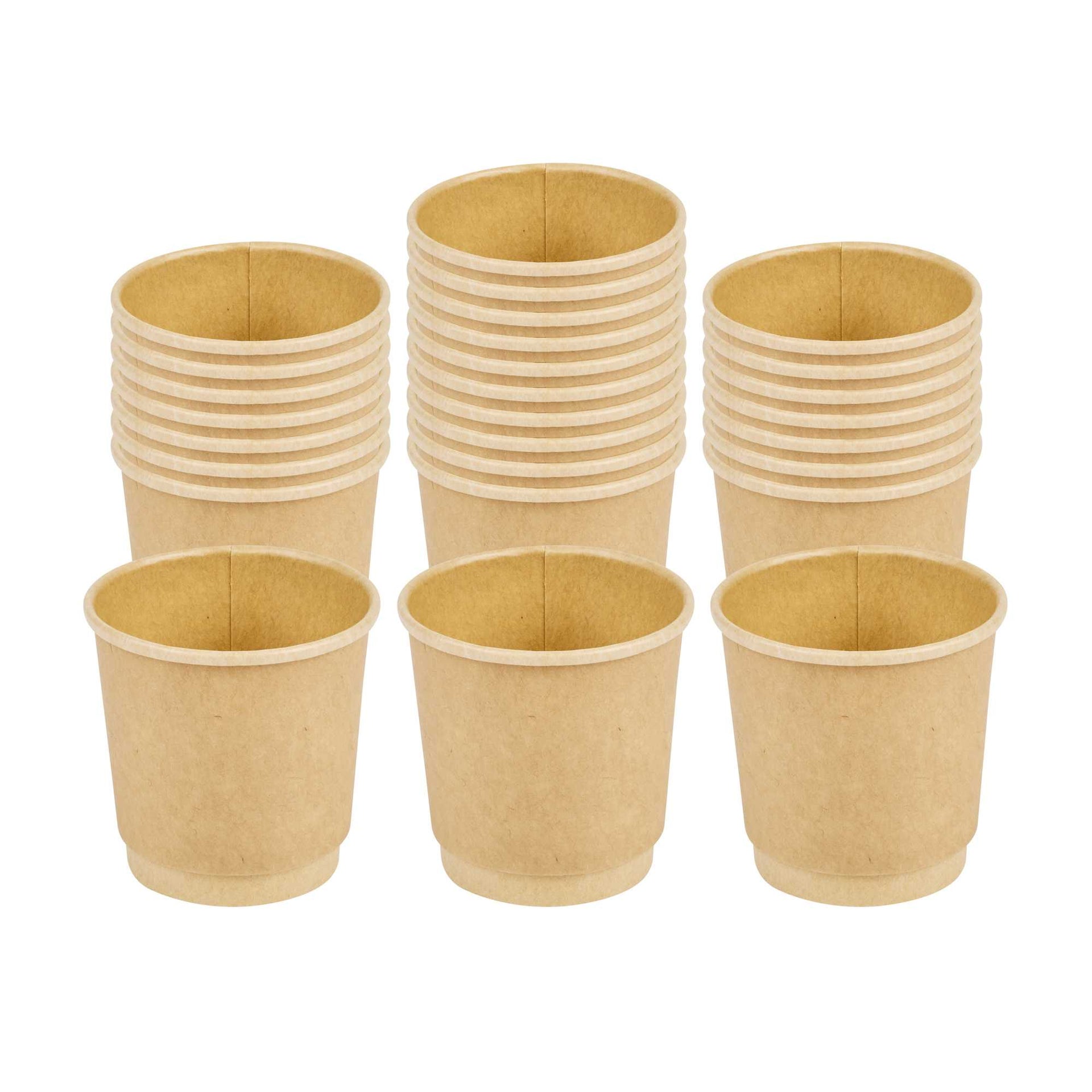 Restpresso 4 oz Kraft Paper Coffee Cup - Double Wall - 2 1/2" x 2 1/2" x 2 1/4" - 500 count box