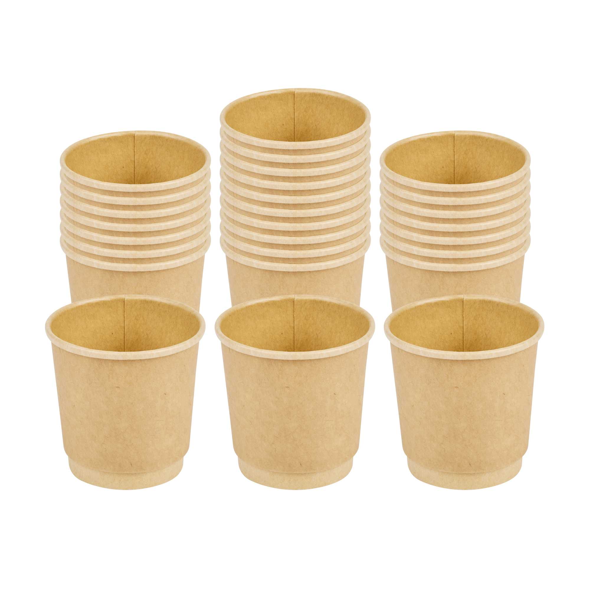 Restpresso 4 oz Kraft Paper Coffee Cup - Double Wall - 2 1/2" x 2 1/2" x 2 1/4" - 25 count box