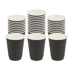 Restpresso 12 oz Black Paper Coffee Cup - Double Wall - 3 1/2