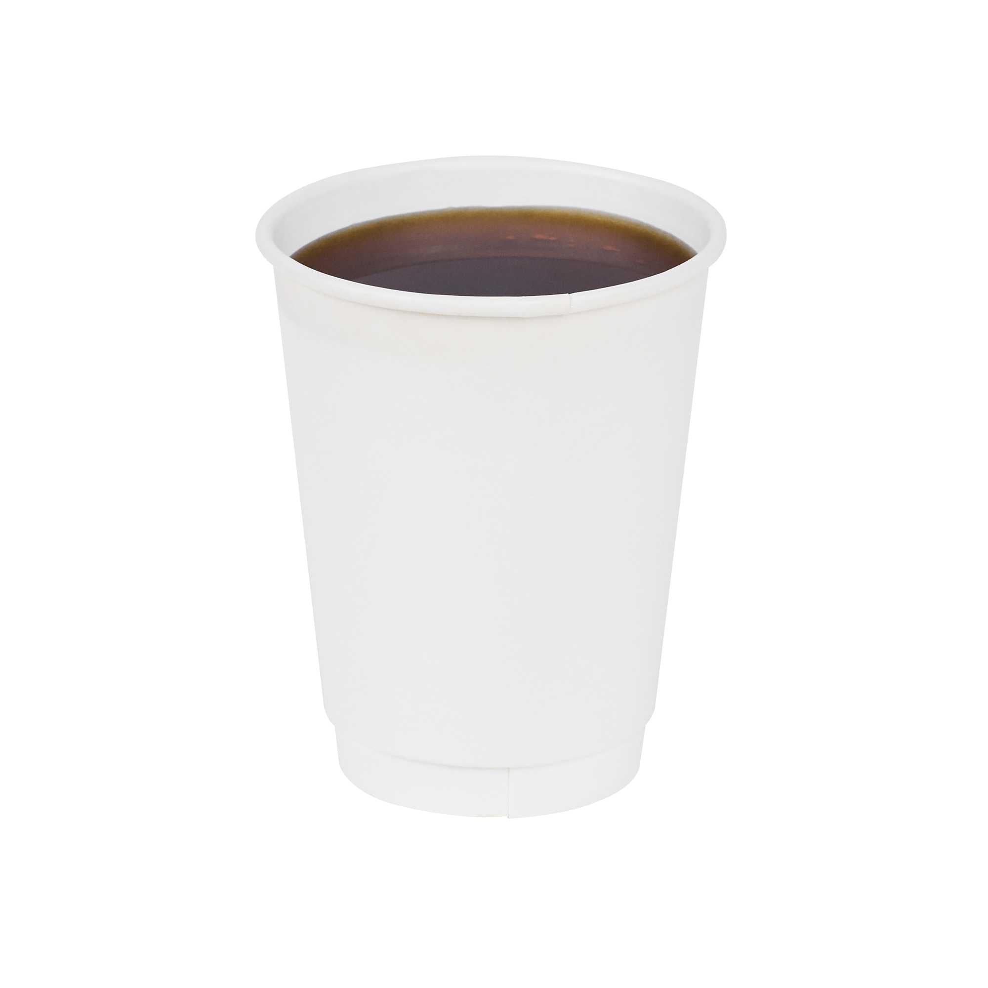 Restpresso 12 oz White Paper Coffee Cup - Double Wall - 3 1/2" x 3 1/2" x 4 1/4" - 500 count box