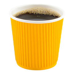 4 oz Yellow Paper Coffee Cup - Ripple Wall - 2 1/2