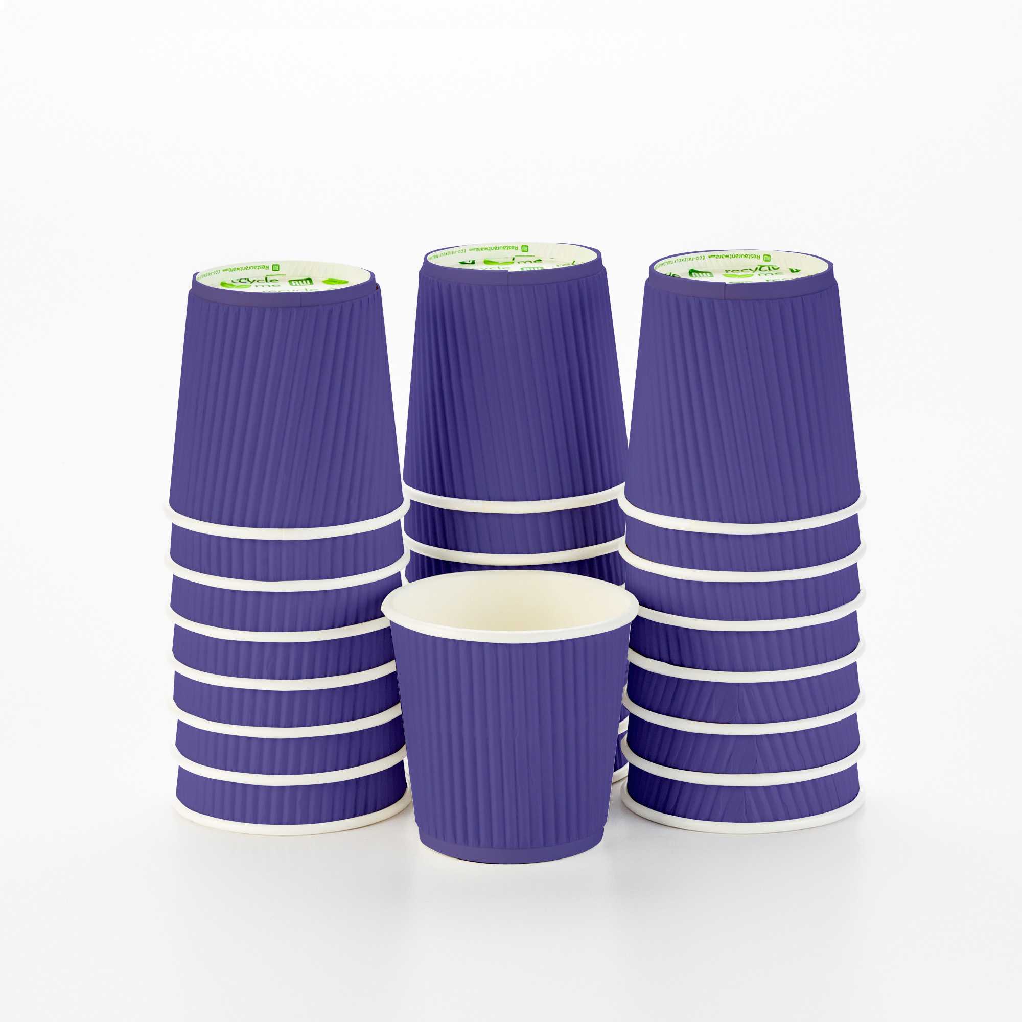 4 oz Royal Purple Paper Coffee Cup - Ripple Wall - 2 1/2" x 2 1/2" x 2 1/4" - 500 count box